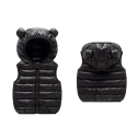 Colete infantil acolchoado com capuz e orelhas Colete de algodão quente para o inverno com fecho de correr Roupa exterior de uma só cor para meninos e meninas Estilo de outono e inverno 2