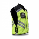 Colete reflexivo para moto sem mangas com riscas reflexivas e fecho éclair em toda a extensão Poliéster Amarelo neon com partes pretas Roupa 8