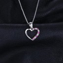 Colgante de corazón de zafiro para mujer 3