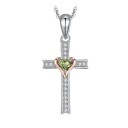Colgante de cruz de mujer con corazón 1