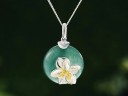 Colgante de plata para mujer con cadena Lotus 10