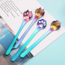 Colher de chá com taça em forma de pata Motivo animal adorável Aço inoxidável Dimensões 14,8 x 3 cm Para misturar chá e outras bebidas 10