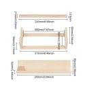 Colher de perfuração em madeira para encadernação de livros, conjunto de 3 unidades com suporte em V 215x90x54 mm madeira natural clara 4
