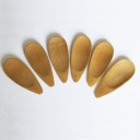 Colheres de bambu para especiarias 10 pcs Pequenas espátulas para frascos e recipientes na cozinha Forma em gota com ponta afilada 10 x 4 cm 2