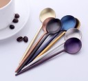 Colheres de chá para café e chá 7 pcs Aço inoxidável Cabo longo e fino Pequena colher redonda Comprimento 12,7 cm Design minimalista e moderno 8