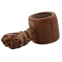 Colino in bamboo per tè sfuso con manico naturale irregolare Fondo con fitta griglia di fori Dimensioni compatte 10 x 4,3 cm Per tazza e teiera 5