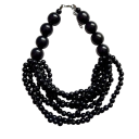 Collana a più strati in legno con perline lunghezza 46+7 cm perline in legno più file collana vistosa per uso quotidiano e occasionale 1