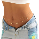 Collana addominale a due strati alla vita 70 + 25 cm Gioiello sexy da donna in oro Accessorio da festival 3