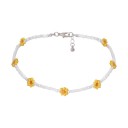 Collana choker da donna con perline e fiori 12