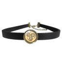 Collana choker in pelle da donna con ciondolo 3