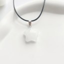 Collana con stella colorata in pietra naturale su cordino, ciondolo a forma di stella per uso quotidiano 6