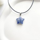 Collana con stella colorata in pietra naturale su cordino, ciondolo a forma di stella per uso quotidiano 3