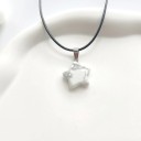 Collana con stella colorata in pietra naturale su cordino, ciondolo a forma di stella per uso quotidiano 11