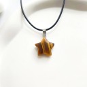 Collana con stella colorata in pietra naturale su cordino, ciondolo a forma di stella per uso quotidiano 5