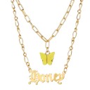 Collana da donna con farfalla e scritta 4