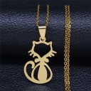 Collana da donna con gatto D285 1