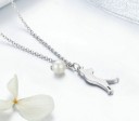 Collana da donna con gatto e perla 3