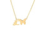 Collana da donna con lettera e farfalla 18