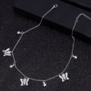 Collana da donna con pendenti a forma di farfalle e stelle Catena delicata con estremità allungabile Metallo per bigiotteria Lunghezza 36 cm 1