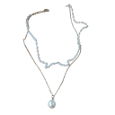 Collana da donna con perline e ciondolo in lega di zinco, delicata collana a strati da indossare ogni giorno e per abbinamenti stilosi 2