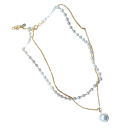 Collana da donna con perline e ciondolo in lega di zinco, delicata collana a strati da indossare ogni giorno e per abbinamenti stilosi 1