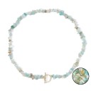 Collana in amazonite lunghezza 45 cm regolabile pietre turchesi catena dorata chiusura ad anello lega di zinco Per feste e uso quotidiano 1