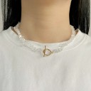 Collana in pietre colorate naturali lunghezza 45 cm catena regolabile in oro chiusura a moschettone in lega di zinco Per feste e uso quotidiano 1