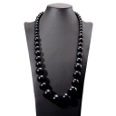 Collana lunga con perle di legno lunghezza 37 cm legno perle rotonde diverse dimensioni collana gialla per uso quotidiano 7