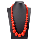 Collana lunga con perle di legno lunghezza 37 cm legno perle rotonde diverse dimensioni collana gialla per uso quotidiano 3