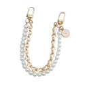 Collana per borsa 26 cm Imitazione perle Lega metallica Resina Ecopelle Elegante tracolla per borsa accessorio moda 2