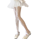 Collant a rete da donna con vita alta Design floreale Collant in nylon sexy con aperture Accessorio di moda per abiti e gonne 4