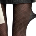 Collants transparents avec une fine structure en maille longueur d'environ 88 cm finition noire pour les soirées et les tenues de club 3