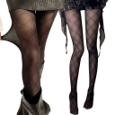 Collants transparents avec une fine structure en maille longueur d'environ 88 cm finition noire pour les soirées et les tenues de club 7