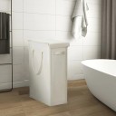 Collapsible Laundry Basket on Wheels 45 l with Lid and Handles Textile Storage Basket for Laundry in Bathroom and Laundry Room 11