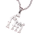 Collar con colgante Mamá con 2 hijas y un hijo Collar elegante para mujeres Símbolo de la familia Regalo para mamá y hija 2