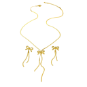 Collar de acero inoxidable con lazo 47+5 cm y pendientes 6.4 cm Atmosfera francesa Lazo delicado Conjunto de joyas para mujeres 4