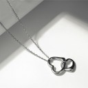 Collar de doble corazón para mujer M57 3