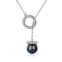Collar de mujer con círculo y perla. 1