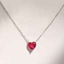 Collar de mujer con corazón de cristal. 1