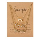 Collar de signo del zodiaco para mujer 3 piezas 10
