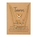 Collar de signo del zodiaco para mujer 3 piezas 8
