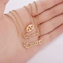 Collar de signo del zodiaco para mujer 3 piezas 3