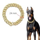 Collare leggero per cani in plastica ABS con intarsio di diamante Circonferenza 30 cm Design a catena stiloso Aspetto lussuoso Effetto metallico Accessorio resistente 3