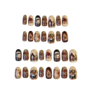 Collection de faux ongles de Noël en forme d'amande 25,6–18,3 mm 12 tailles 24 faux ongles brillants Motifs festifs avec colle 2