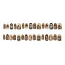 Collection de faux ongles de Noël en forme d'amande 25,6–18,3 mm 12 tailles 24 faux ongles brillants Motifs festifs avec colle 3