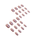 Collection de fête scintillante 24 pcs d'ongles en acrylique de longueur moyenne en forme de cercueil, pointes autocollantes pour une manucure 2