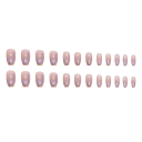 Collection de fête scintillante 24 pcs d'ongles en acrylique de longueur moyenne en forme de cercueil, pointes autocollantes pour une manucure 4