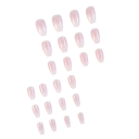 Collection minimaliste de 24 pièces d'ongles artificiels en forme de cercueil de longueur moyenne design ombré acrylique conseils adhésifs pour les mains 2