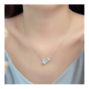 Collier aérien en forme de papillon Design luxueux léger et brillant Alliage de zinc Bijoux modernes pour femmes Accessoire de mode élégant pour les fêtes 2
