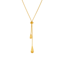 Collier ajustable 50+6 cm et boucles d'oreilles 7,5 cm Ensemble doré avec gouttes Bijoux de mode pour femmes Fête mariage anniversaire accessoire 3